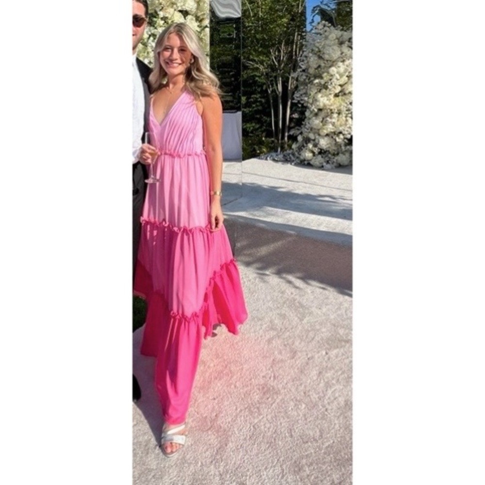 Aiden by Aiden Mattox Color Block Tiered Gown
